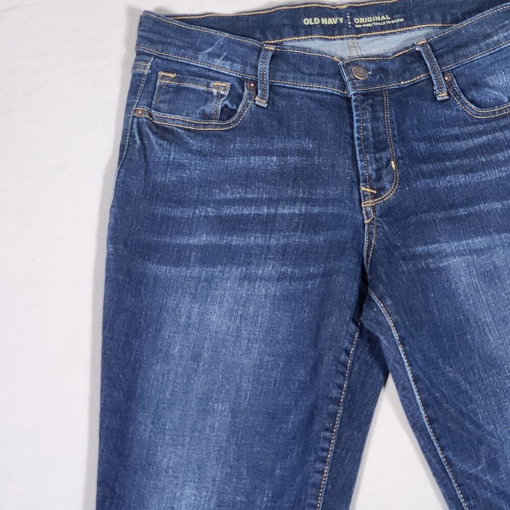 Old Navy Original Mid Rise Jeans Womens Size 6 Regular Blue Stretch Skinny Denim - Picture 2 of 12